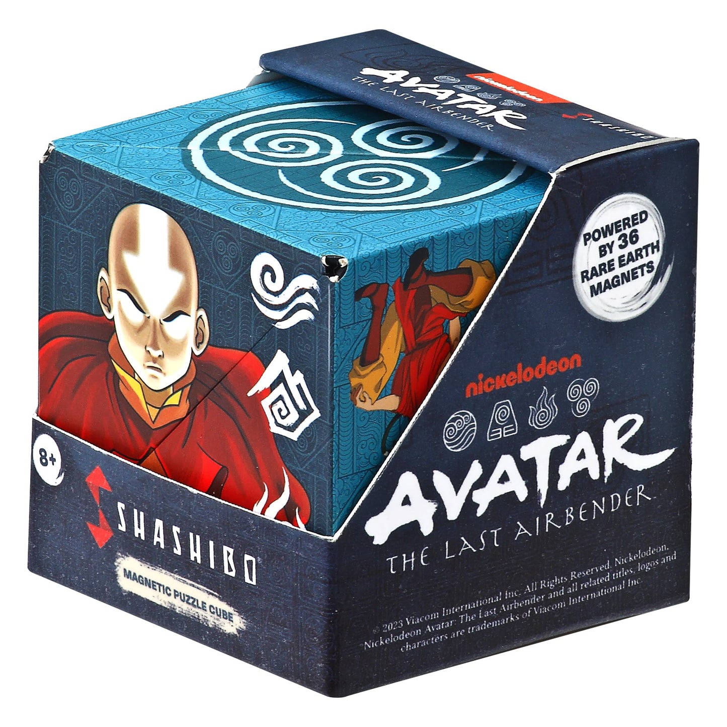 Shashibo Avatar The Last Airbender Shape Shifting Box - Award-Winning, Patented Magnetic Puzzle Cube W/ 36 Rare Earth Magnets - Fidget Transforms Into Over 70 Shapes (Avatar - Air)