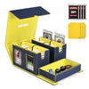 MTG Deck Box with Commander Display -protected designed Design 5 in 1 Trading Card Storage Box Fit 400 Double-sleeved Cards Card Deck Case for TCG/Sports Cards with 4 Magnetic Card Holders(Blue Yellow)