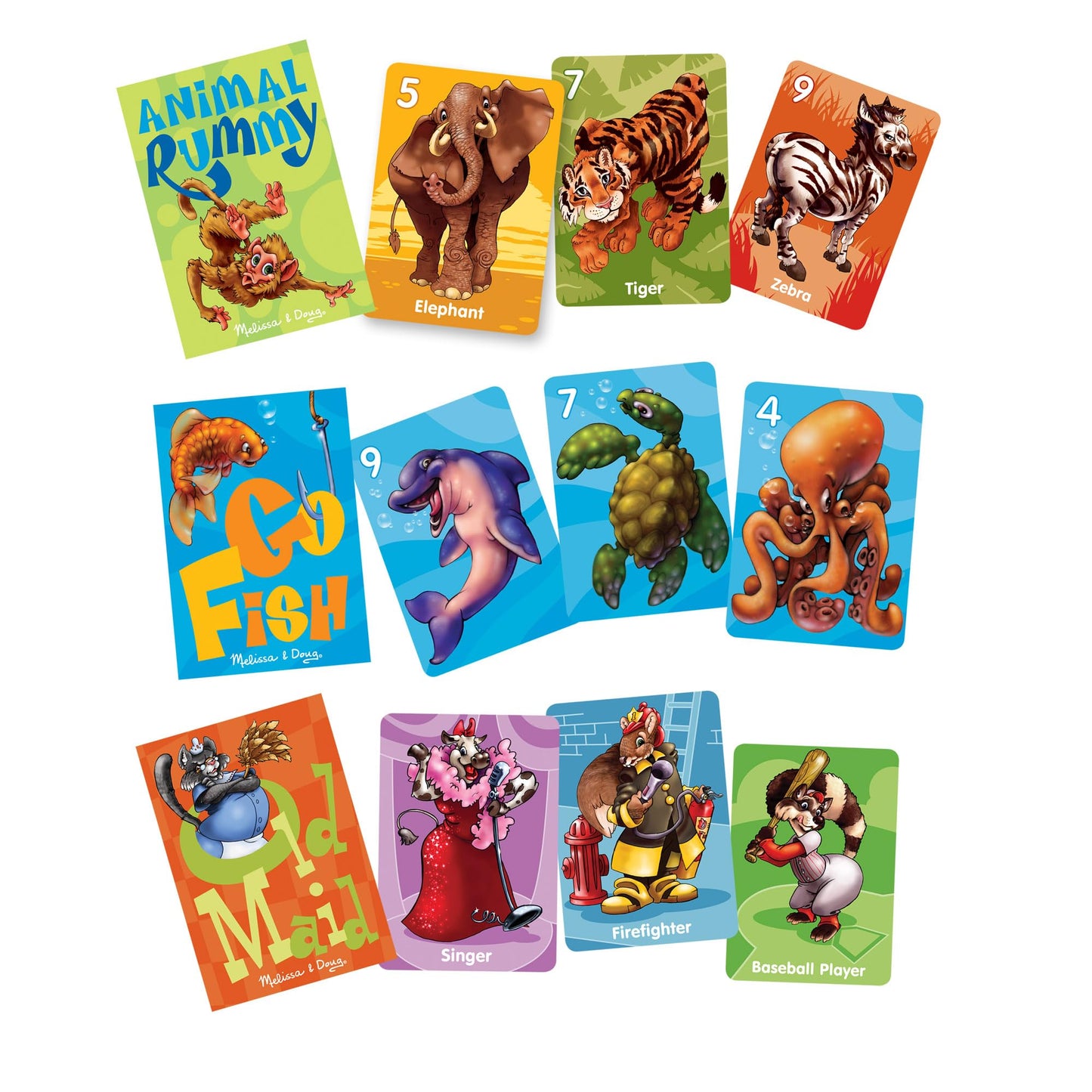 Melissa & Doug Classic Card Games Set - Old Maid, Go Fish, Rummy - Fsc Certified