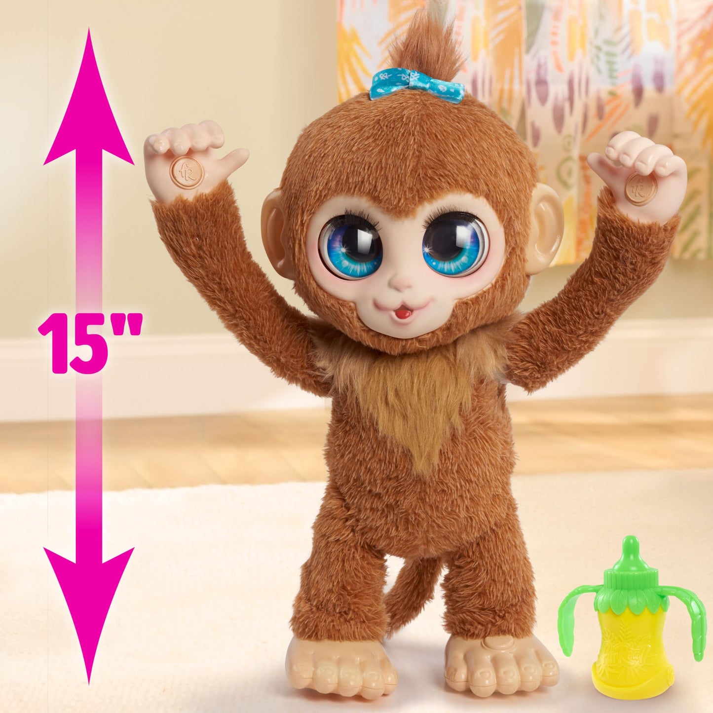 Just Play Furreal Peanut The Playful Monkey Interactive Toy, 15-Inch Realistic Plush, Kids Toys For Ages 4 Up