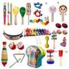 YOFITT 22pcs Kids Musical Instruments Set, Wood Percussion Xylophone Toys for Preschool Education with Storage Backpack