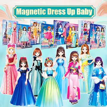 Daniel Axel Magnetic Dress Up Paper Doll,Magnet Princess Dress Up Dolls for Girls Ages 4-7 Kids,Travel Activities Road Trip Car