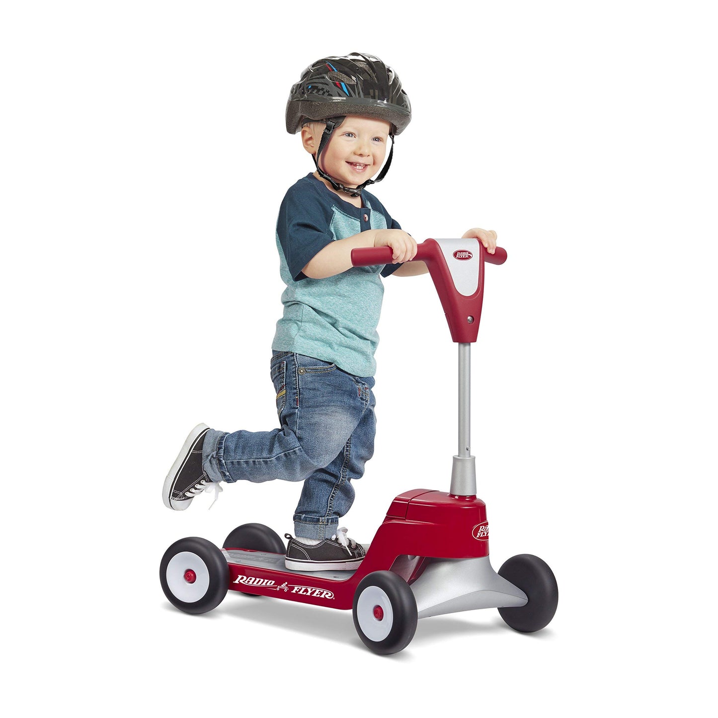 Radio Flyer Scoot 2 Scooter, Toddler Scooter Or Ride On, For Kids Ages 1–4 Years, Red Ride On Toy, Large
