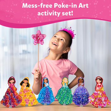 Skillmatics Poke-In Art - Magical Princesses, Easter Basket Stuffers, Mess-Free Fun For Kids, Diy Craft Kits, Creative Activity, Gifts For Girls & Boys Ages 4, 5, 6, 7, 8, 9