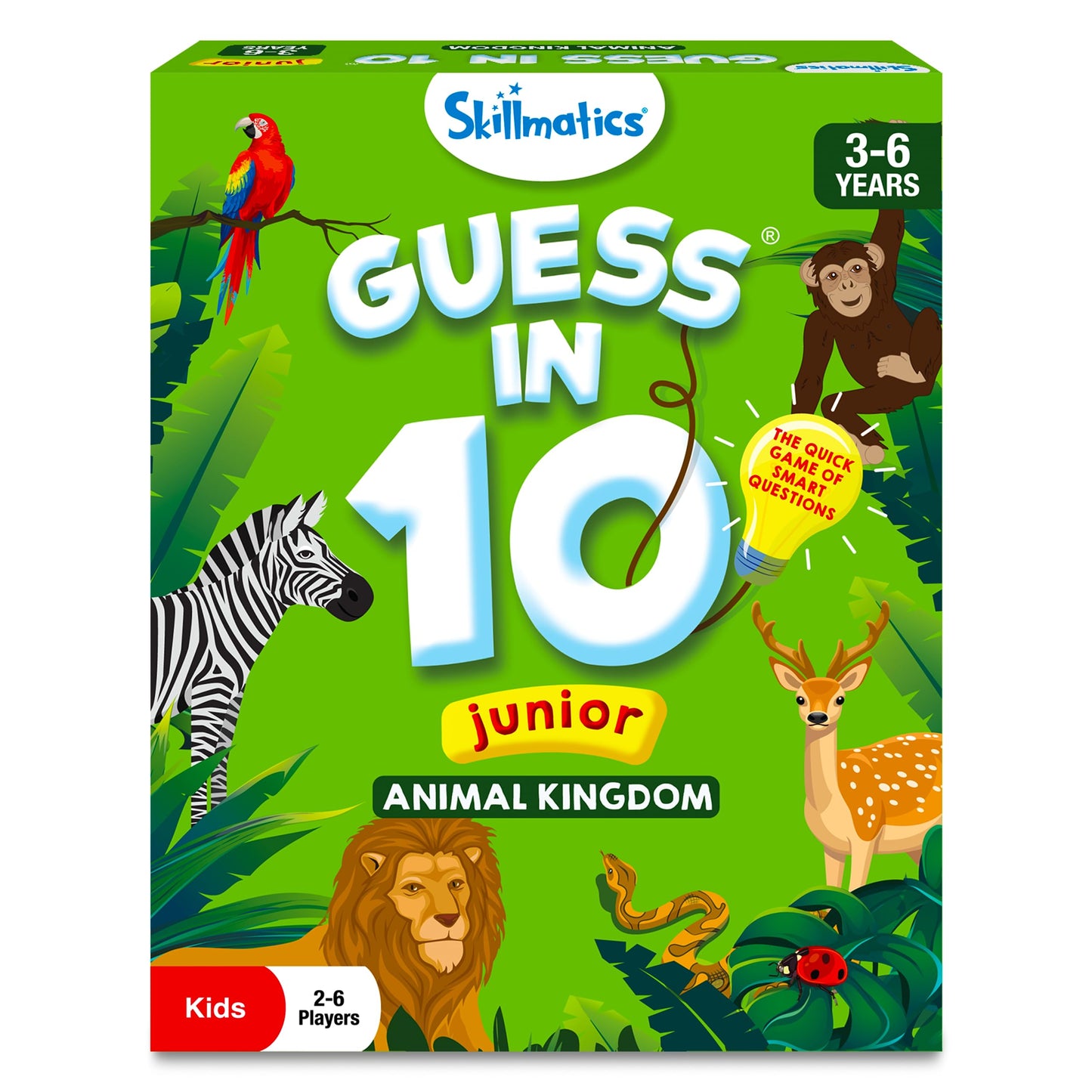 Skillmatics Card Game - Guess In 10 Junior Animals For Kids, Boys, Girls Who Love Board Games And Educational Toys, Travel Friendly For Ages 3, 4, 5, 6