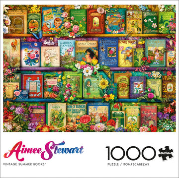 Buffalo Games Vintage Summer Books 1000 Piece Jigsaw Puzzle, Large, Paper, Model 12726, Perfect for Game Nights, Finished Size 26.75x19.75