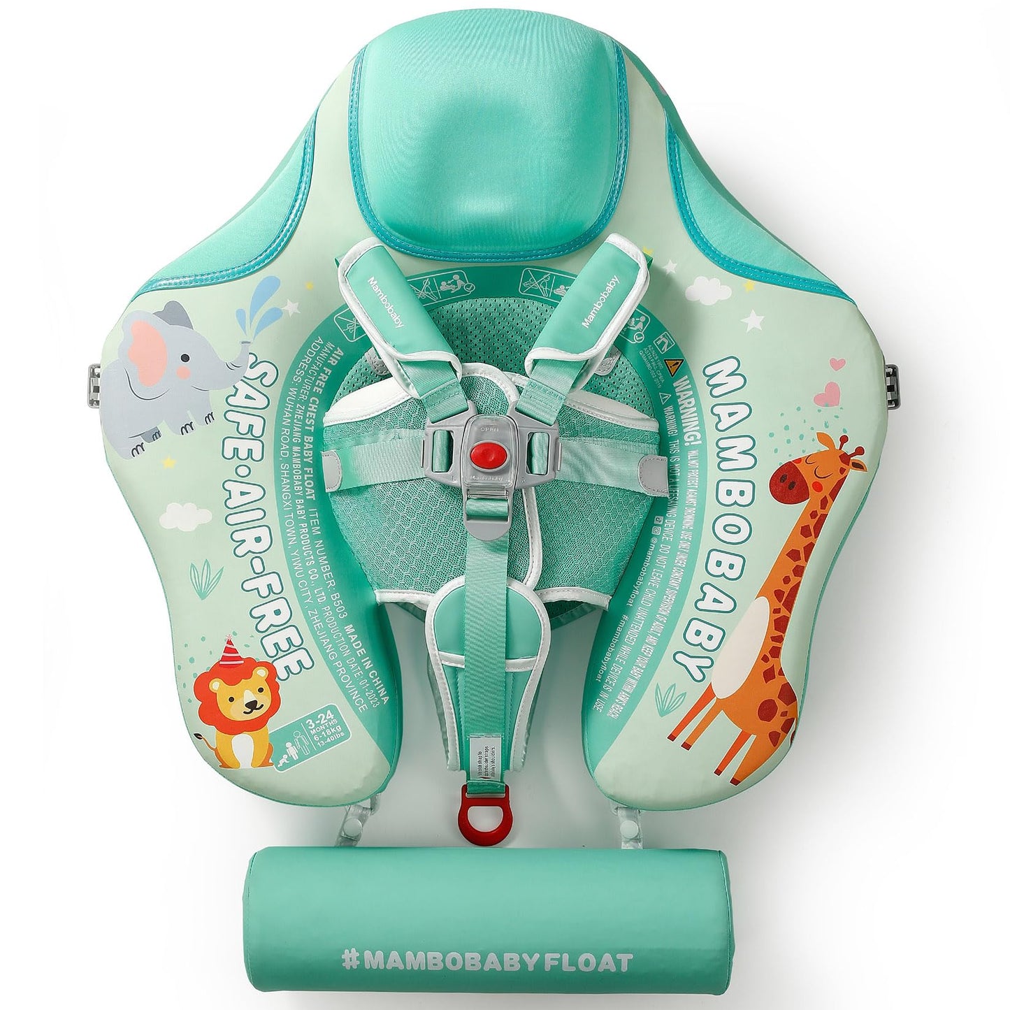 Mambobaby Float With Canopy Size Improved Non Inflatable Infant Baby Pool Float Smart Mambo Float Swim Trainer Add Tail Baby Swim Float Mambo Baby Float Solid Air Free Water Waist Swimming Ring