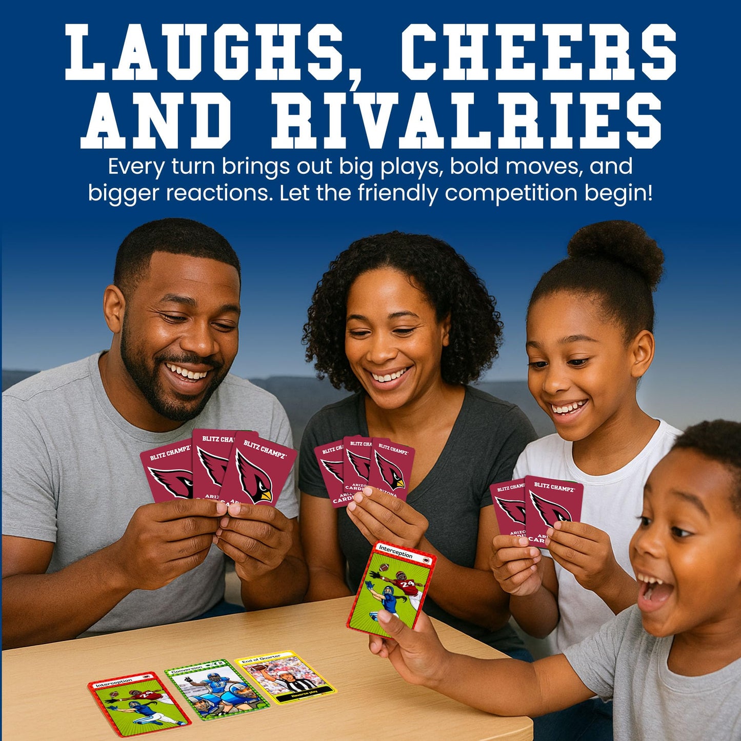 Blitz Champz Arizona Cardinals - Official NFL Playing Cards & Cardinals Gifts for Men & Women, Fun Travel Card Games for Adults