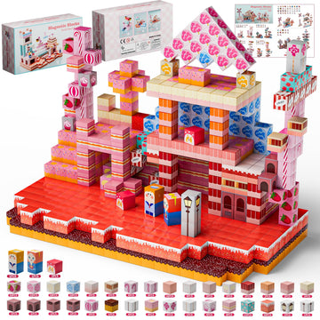 Juangu Magnetic Building Cubes For Kids, 162Pcs Stem Educational Toys, Magnetic Blocks Set For Ages 3-12, Creative Construction