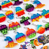 Amuhua Halloween Party Favors For Kids - 24Pcs Halloween Mini Push Pop Keychain Fidget Toys Ghost Pumpkin Witch Hat With Tags Fo