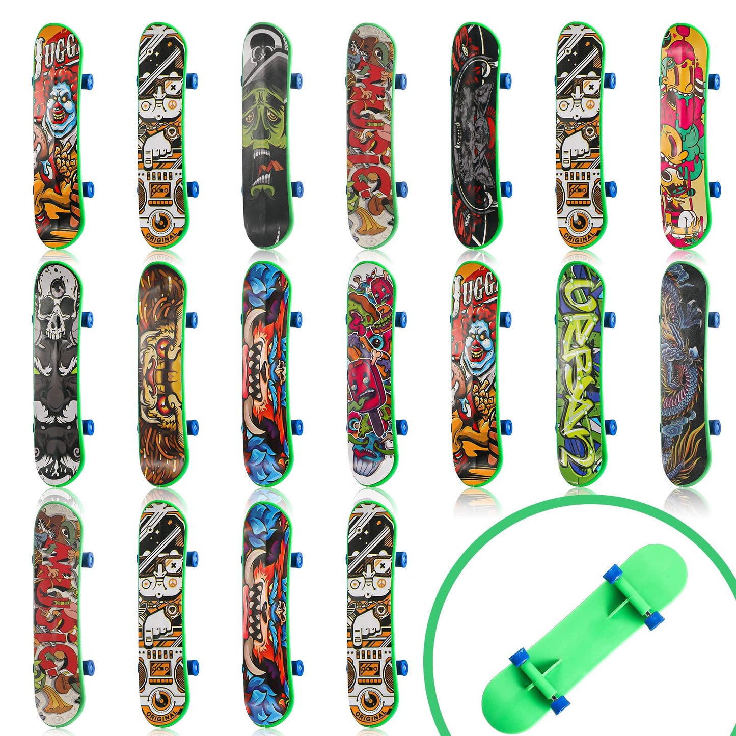 Sosation 18 Pcs Mini Finger Skateboard Christmas Party Gift Favors Mini Skateboards Novelty Fingerboard Decorations Fingertips M