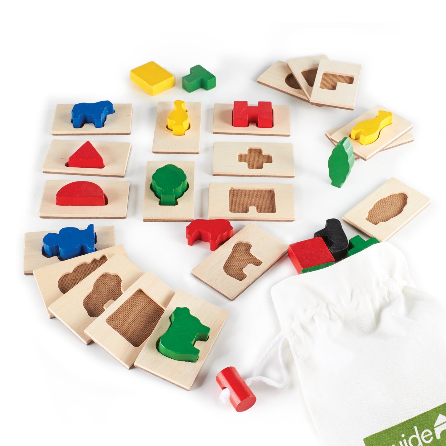 Guidecraft 3D Feel & Find Icons - Shape And Tile Matching Game For Kids, Learning & Educational Toys