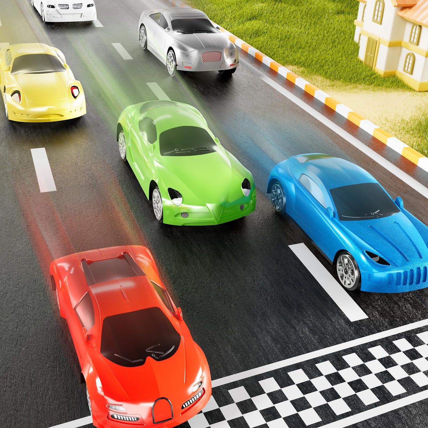 Niplooow Die Cast Metal Racing Car Toy With Play Mat For 3-6 Year Old Boys And Girls - Christmas Birthday Gift