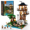Funwhole Lookout Campground Lighting Building-Bricks Set - Retro Wild Lookout Tower Camping Car And Family Minifigures Led Light Building Set 1426 Pcs For Adults And Teen