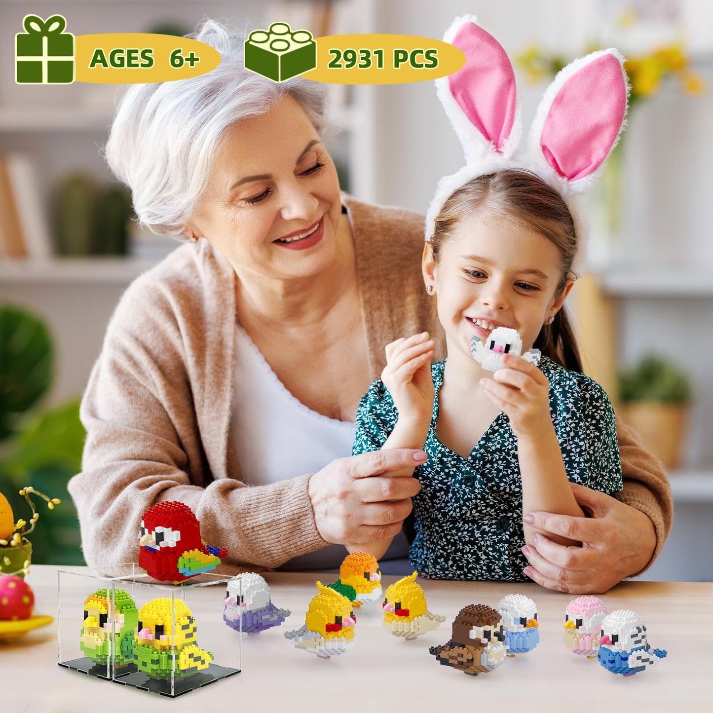 Parrot Micro Building Bricks Kits, Cute Bird Mini Building Blocks Set, Colorful Parrot Toy Educational Creative Model Building,
