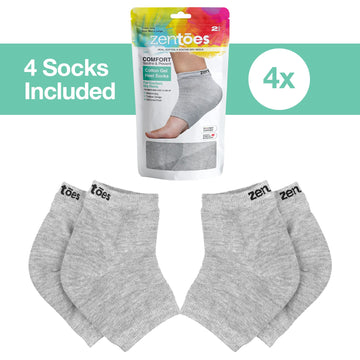 Zentoes Moisturizing Heel Socks 2 Pairs Gel Lined Toeless Spa Socks To Heal And Treat Dry, Cracked Heels While You Sleep (Mens L