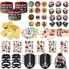 Harrycle 144 Pcs Pirate Party Favors Supplies Include Pirate Bracelet Nautical Tattoo Button Pin Eye Patch Gold Coin Gem Ring Mu