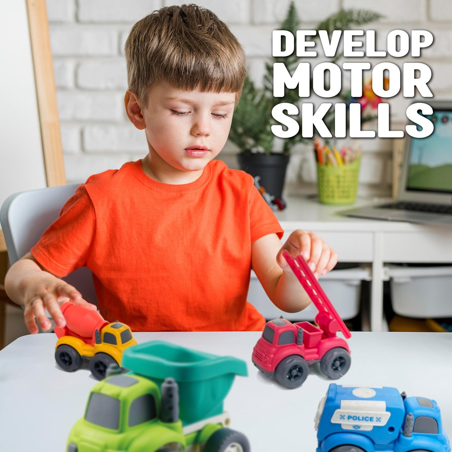 Zing Plantastic City Vehicles - Single Pack (Medium Size) - Dump Truck - Made from 40% Wheat Straw Material - Pretend Play Toy f