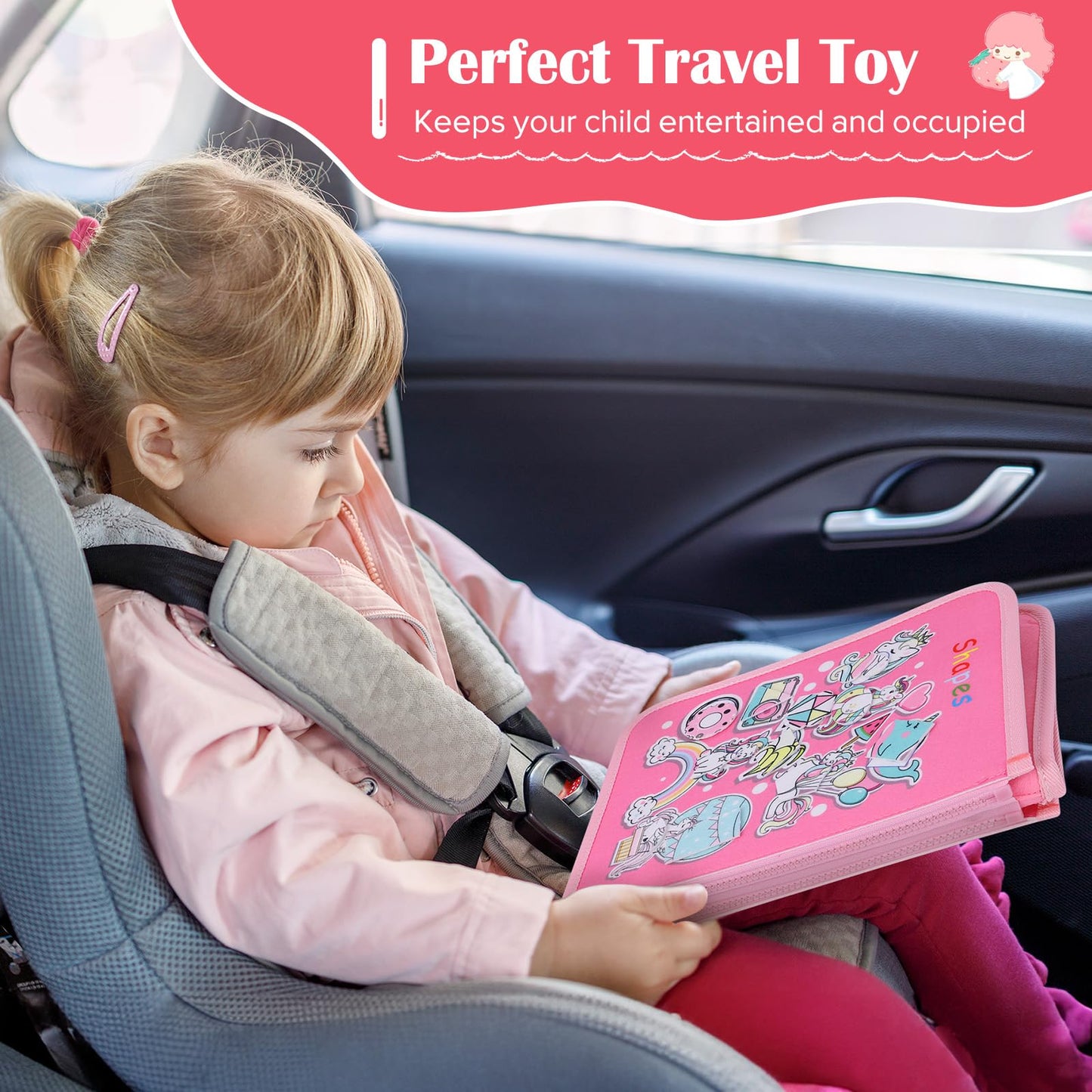 Busy Board, Montessori Toys For 1 2 3 4 Year Old Girl Birthday Gifts, Educational Sensory Toy For Learning Activities Fine Motor