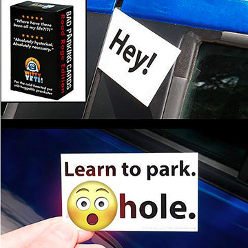 Witty Yeti Insulting, Hilarious Bad Parking Cards 4 Pack. 200 Card Set With 40 Designs Perfect For Shaming Awful Drivers. Funny Road Rage Business Card, Gag Gift, Prank Insult, White Elephant Novelty