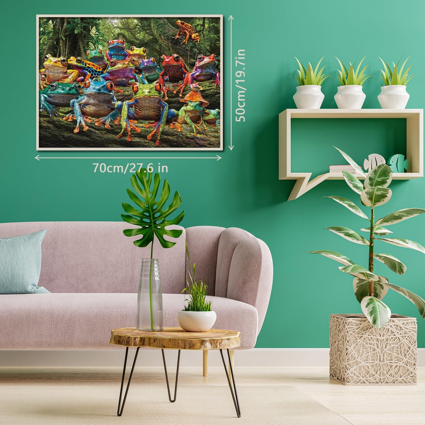 Colorful Frog Puzzle 1000 Piece For Adults, Rainbow Frogs Jigsaw Puzzle Nature, Forest Animal Scenic Puzzles