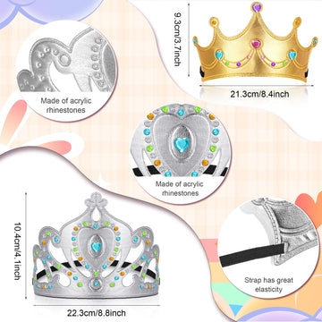 Yaomiao 44 Pcs Foam Crowns for Kids Princess Tiaras Crowns Bulk Diamond Sticker Making Kits for Birthday Party Supplies (Bright