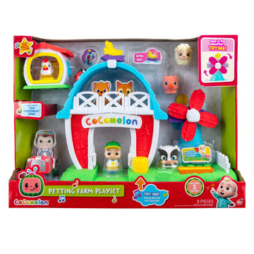 Cocomelon Petting Farm Playset - Features A Farmer Figure Jj, Barn Animals, Barn Facade With Windmill, Hen House, Tractor - Sounds And Phrases - Musical -Toys For Kids, Toddlers, And Preschoolers