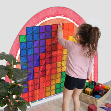 Learn & Grow Magnetic Tile Wall Decal, Magnetic Multifunctional Wall Decal, Self Adhesive Whiteboard Board Magnetic Wall Board S