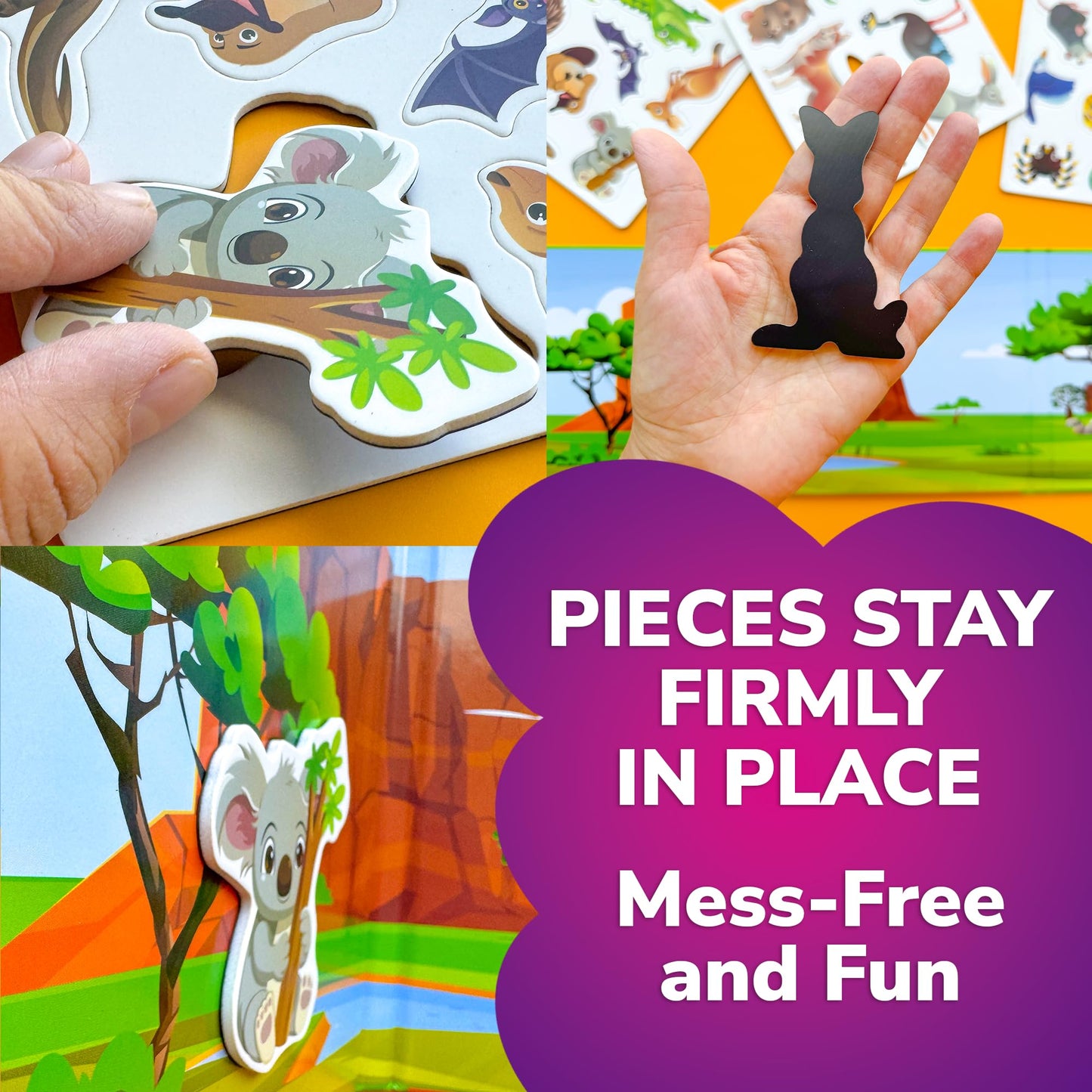 Quokka Travel Magnetic Puzzles For Toddlers 1-3 - 20+Pcs Animal Game With Extra-Long Play Book - Fun Travel Game Toy For Kids Ag