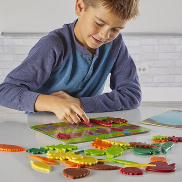 hand2mind Sensory Leaves Math Activity Set, Plastic, Medium, Counting Toy, Multi-Color (Green, Brown, Yellow, Orange, Red, Blue), Model 94460