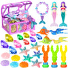 VGOFUN Diving Pool Toys for Kids Ages 3-12, 31 Pcs Mermaid Pool Toys, Diving Gem Toys with Pirate Treasure Chest, Summer Underwa