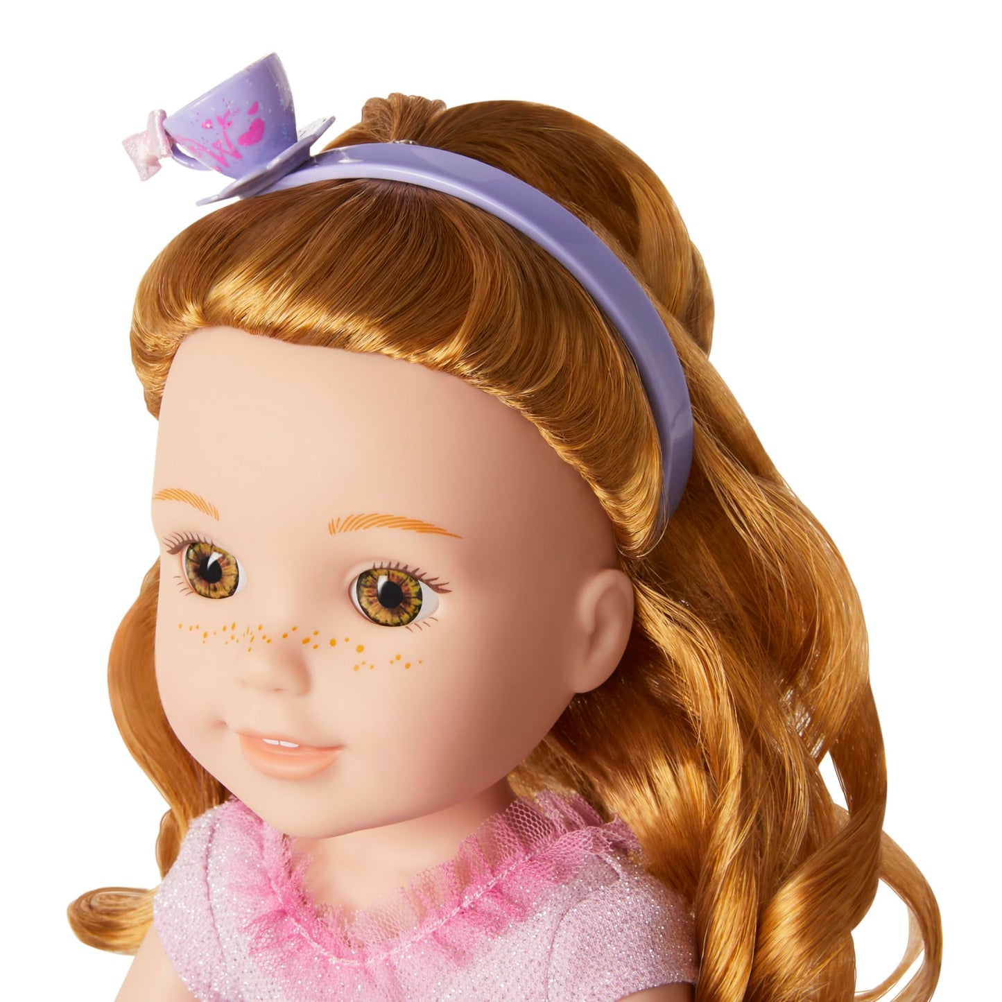 American Girl WellieWishers 14.5" Doll Outfit Set, Pink Teacup Headband & Ballet Flats, Ages 4+ Model HNX37