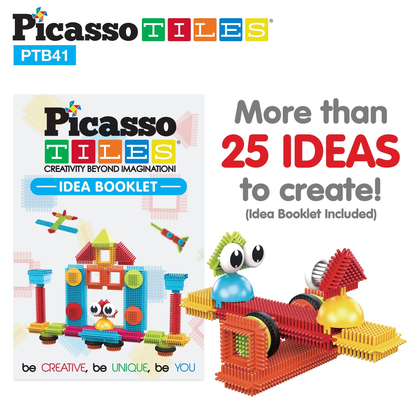 Picasso Toys 41Pc Hedgehog Hedgehog Block Building Blocks Construction Toy Set W/Ideabook Learning Playset None Magnetic Stem St