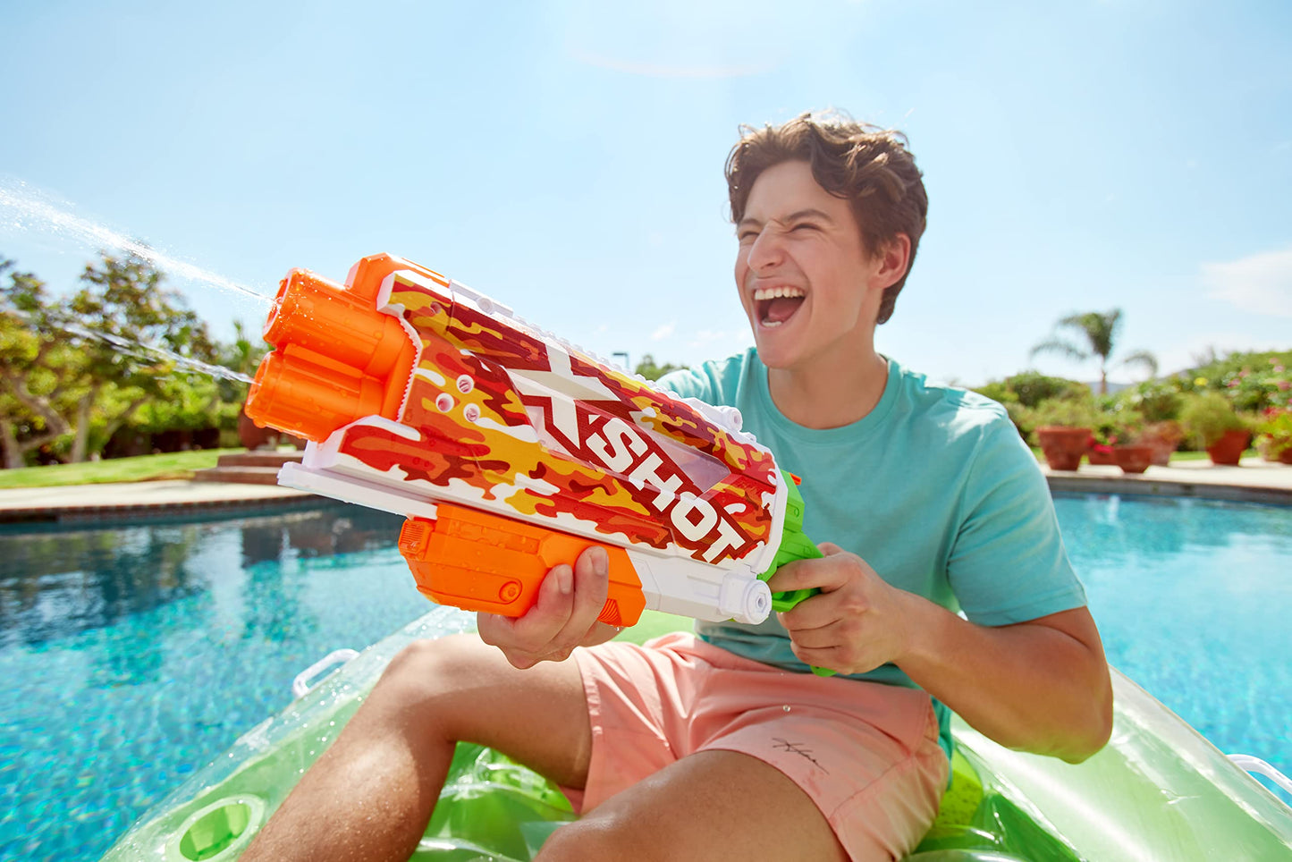 X-Shot Water Fast-Fill Skins Pump Action Water Blaster Red Water Camo By Zuru Xshot Watergun (Fills With Water In Just 1 Second!)