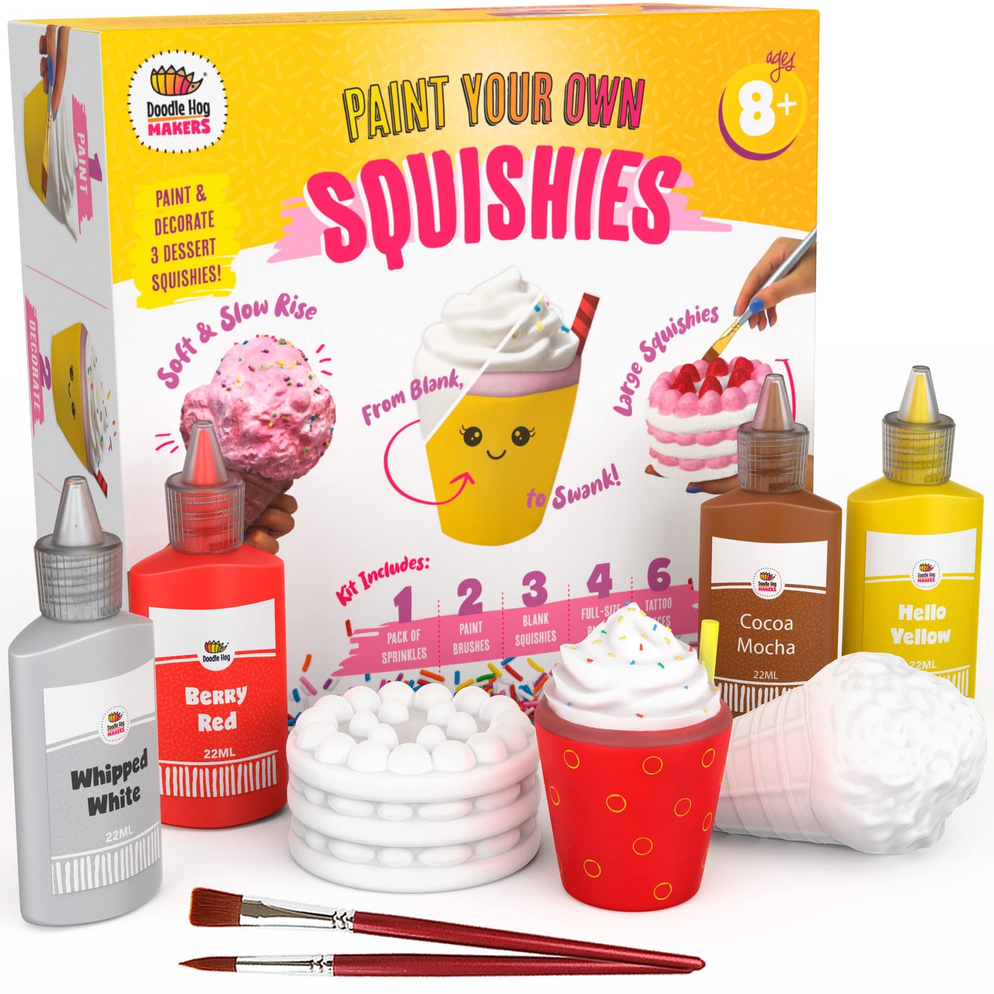 DOODLE HOG Food Squishies Kit Squishy Maker Crafts for Girls Ages 8 Paint Your Own Squishies Kit Squishy Painting Kit Arts a