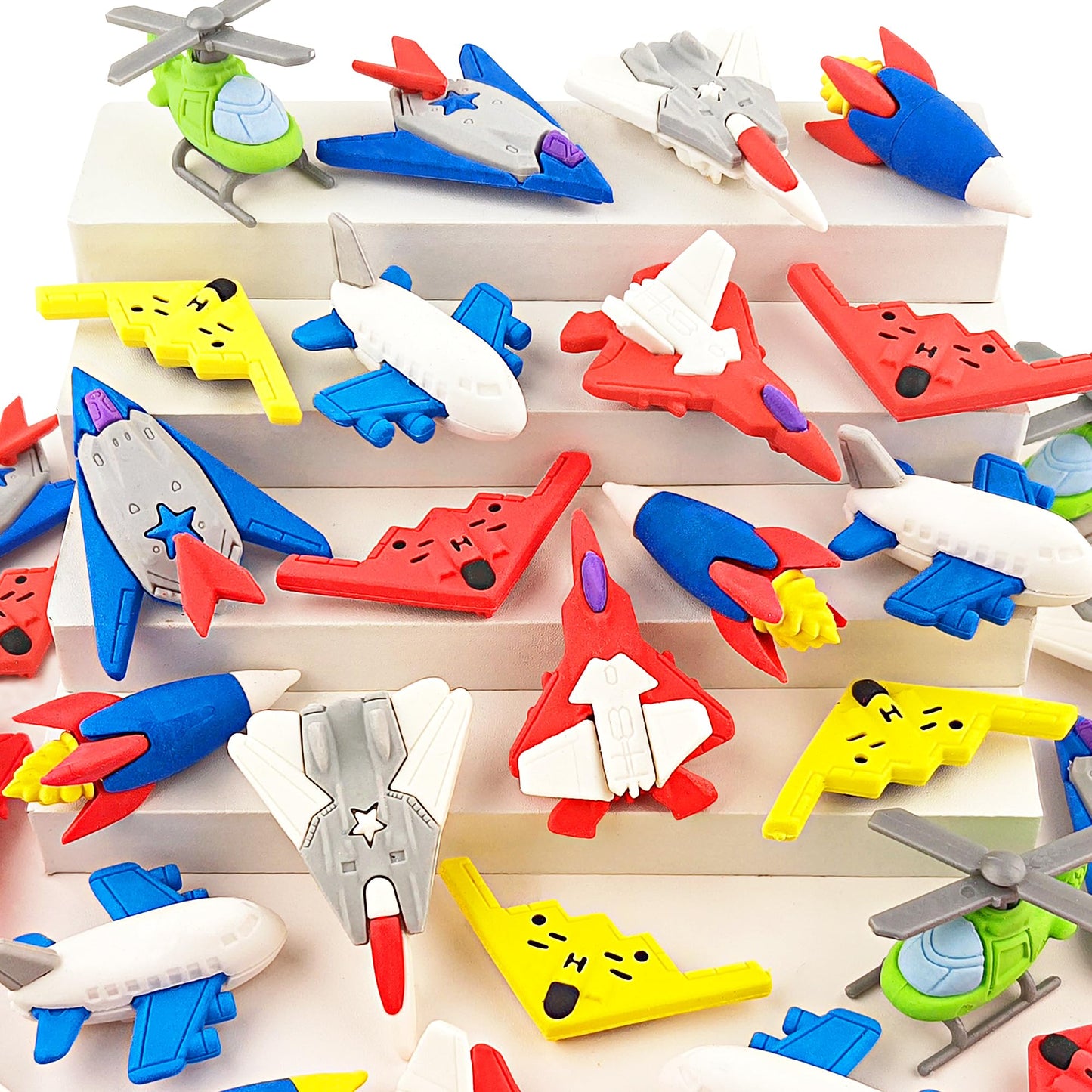 32 Pcs Aircraft Puzzle Erasers - 3D Take Apart Rocket Pencil Erasers for Kids Classroom Prizes, Treasure Box, Game Rewards, Part