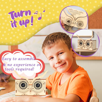 SCAEMO DIY Bluetooth Speaker Kit for Kids, STEM Learning Project, Model Owl, Wood, Ages 8-16