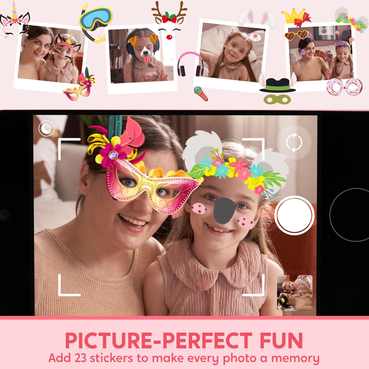 SYNCFUN Kids Smart Phone, Unicorn Christmas Birthday Gift for Girls Age 3 4 5 6 7 8 Year Old, Toddler Phone Toys with Dual Camer