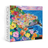 Colorful Cinque Terre Puzzles For Adults 1000 Pieces, Painting Art Beach Ocean Jigsaw Puzzles, Beautiful Flower Landscape Floral
