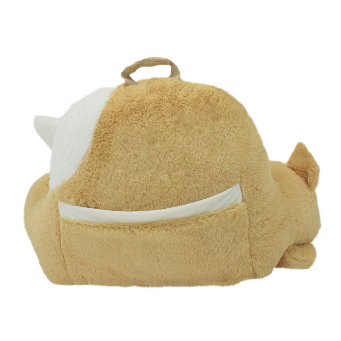 Soft Landing | Nesting Nooks | Soft And Cuddly Portable Back Rest And Reading Pillow With Storage Pocket - Corgi , Tan 15 X 23 X 14 Inches
