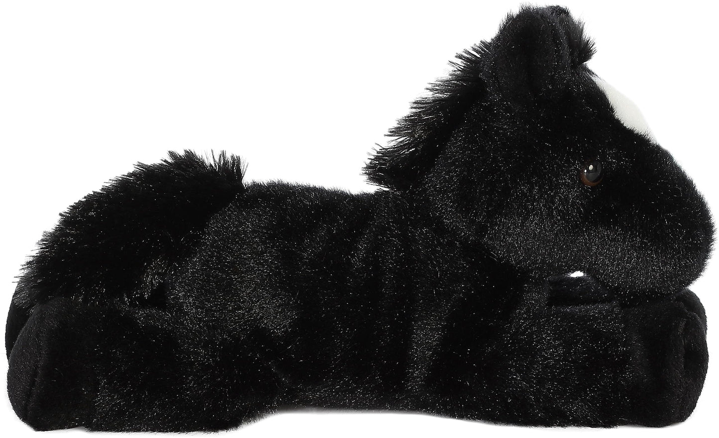 Aurora Mini Flopsie Beau Stuffed Animal, 8" Black Polyester Plush, Kid-Friendly Companion, Model 16640