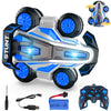 BEZGAR Upgraded Remote Control Cars for Boys Age 4-7 - 360 Spin Rotating Fast RC Cars, 4WD Upright Walking Rc Stunt Car with LED