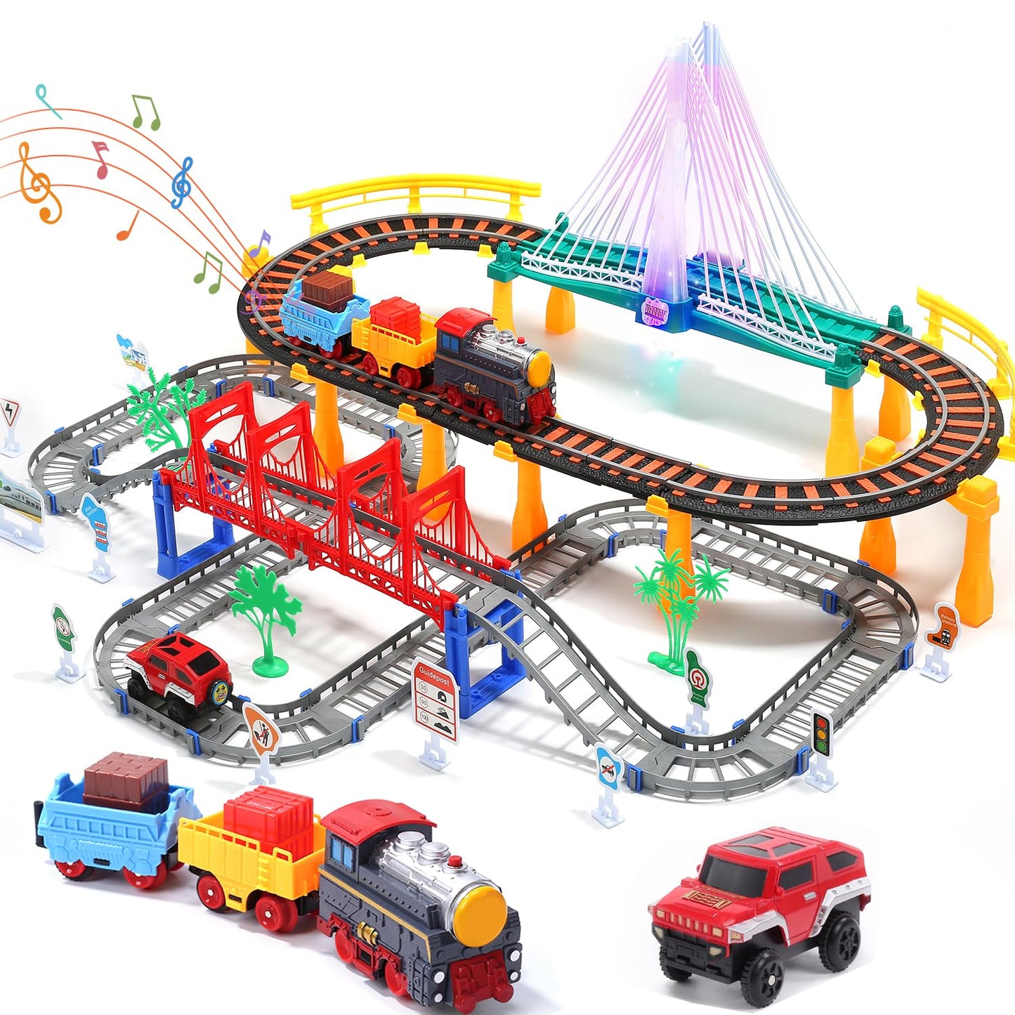 Toddler Train Set Toy, Electric Train Track Playset For 3 4 5 Years Old Kids, Boys And Girls