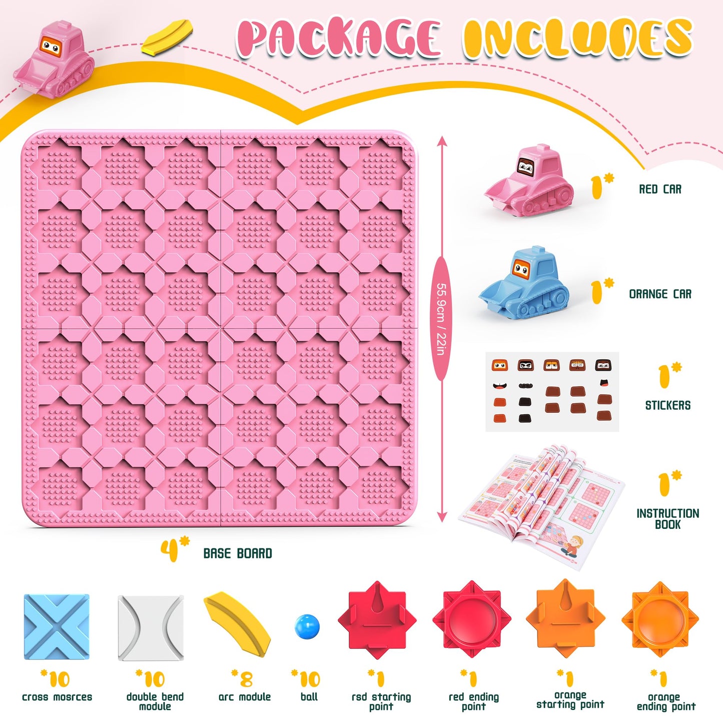 Road Builder Kids Logic Toys: Large Puzzle STEM Board Games, Educational Montessori Toys Birthday Gifts for Age 4-8 Year Old (Pi