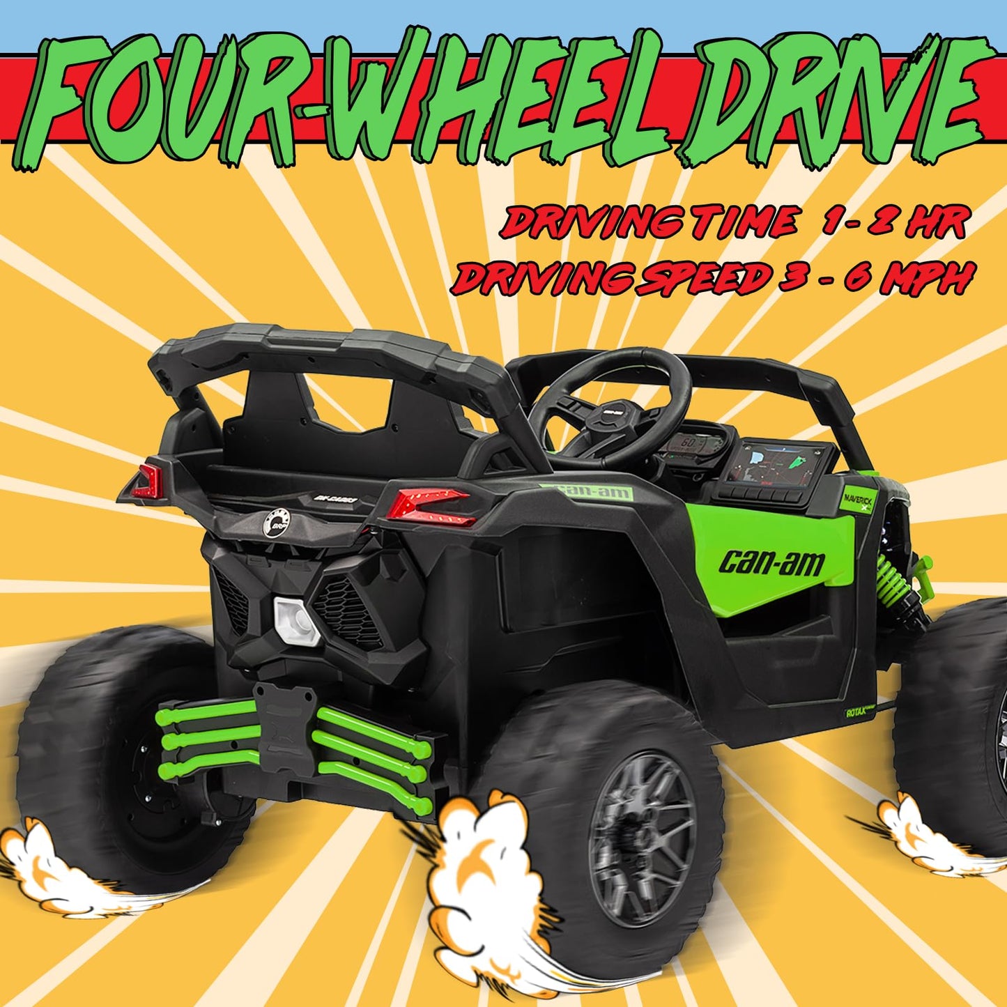 Kerry Yoo 24V Ride on Toys for Big Kids,Kids Electric Ride on Car UTV 4WD/2WD,High Speed Power Wheels with EVA Rubber Tires,4x4