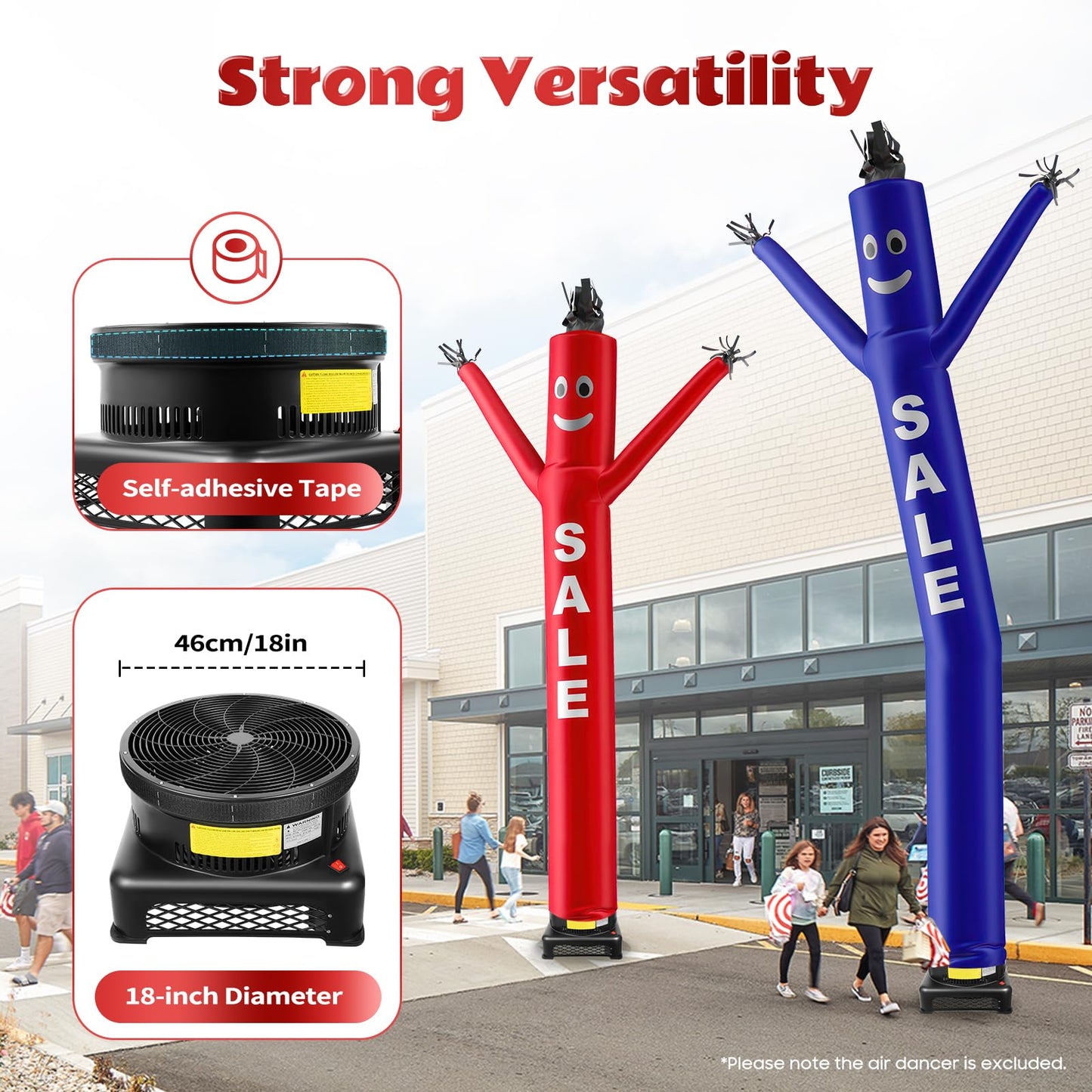 Kinhall Inflatable Tube Man Blower, Inflatable Balloon Fan (18''), Used For Inflatable Puppet Dancers,Inflatable Arm Swinging Tu