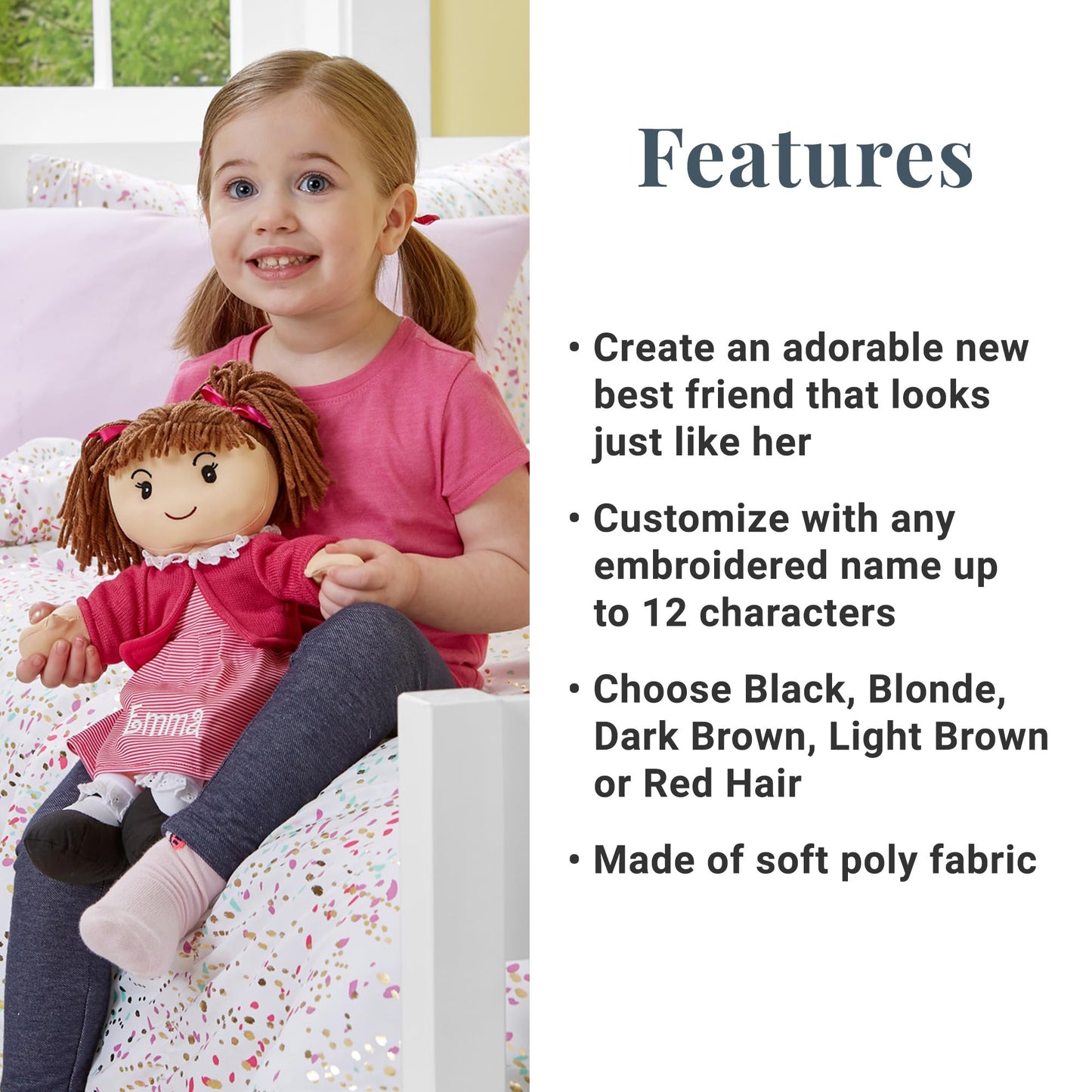 Let'S Make Memories Personalized Rag Doll - Mini-Me Doll - Doll For Girls - Toy For Girls - Blonde Hair