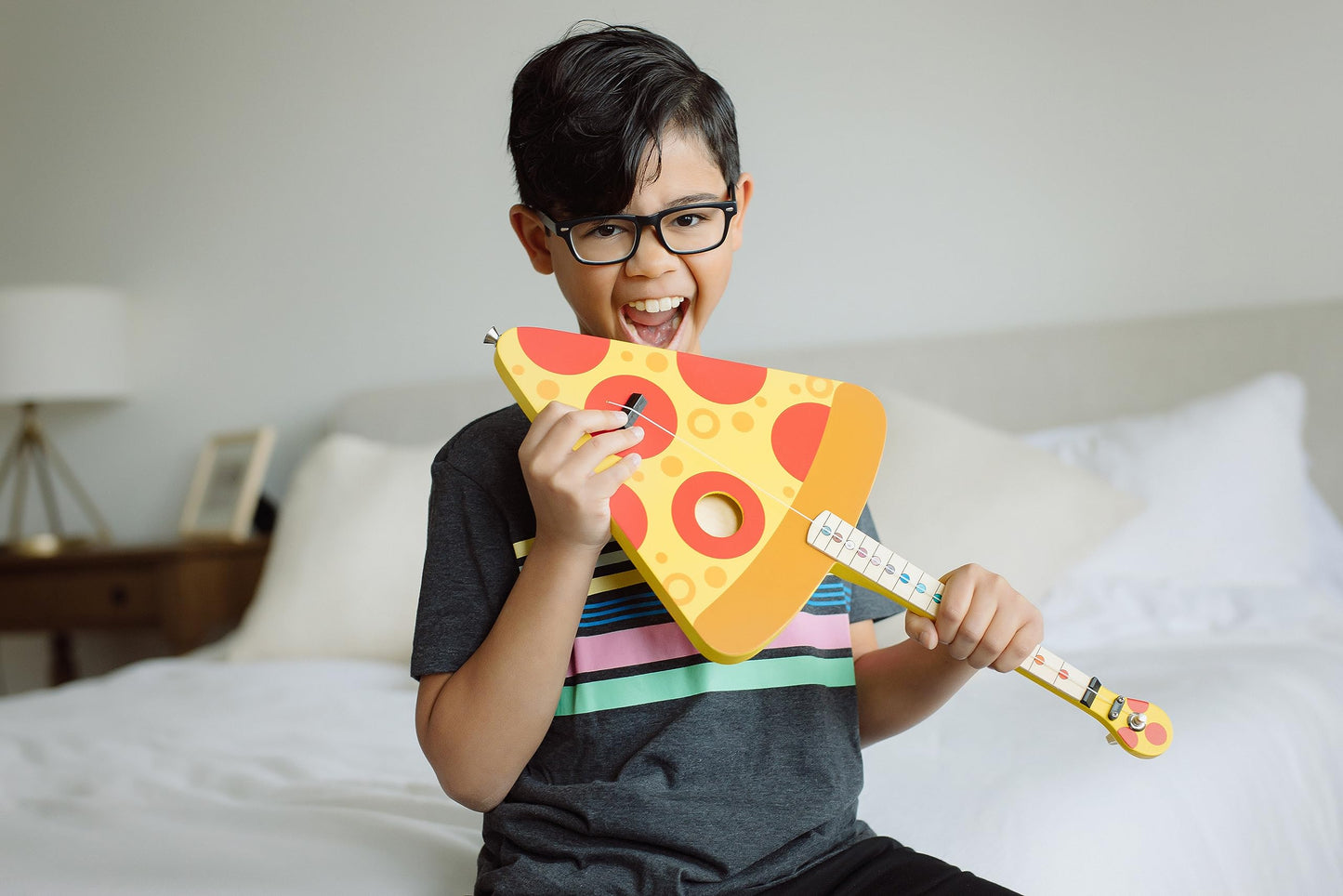 Tinkertar - Pizza Guitar - The Easiest Way To Start And Learn Guitar - 1 Stringed Toy Instrument For Kids Perfect Intro To Music