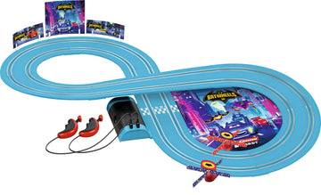 Carrera First Batwheels - Time For Action Slot Car Race Track With Spinners Includes Bam And Redbird Cars Battery-Powered Beginner Racing Set Kids Ages 3 Years Up