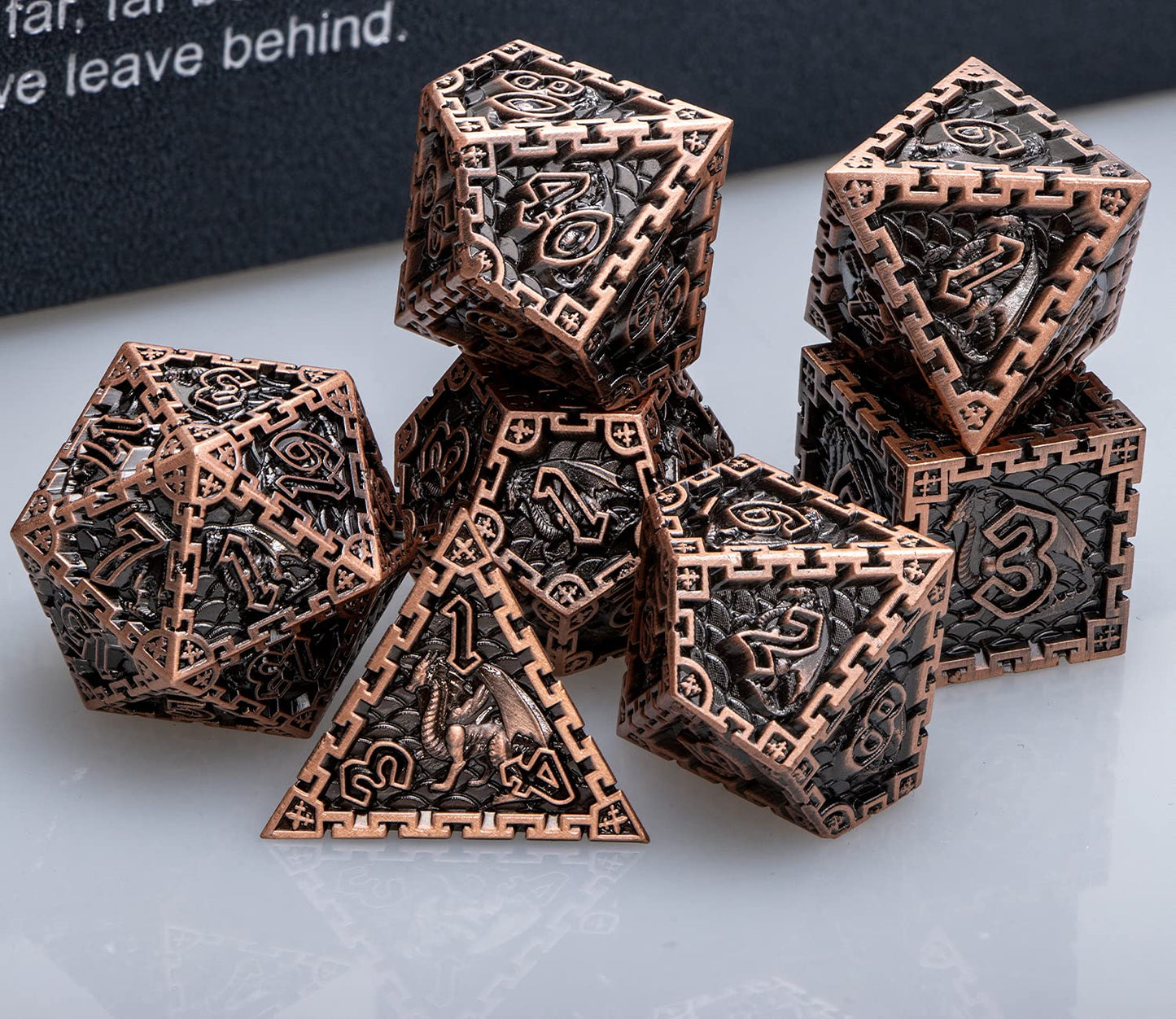 Dungeons and Dragons DND Metal Dice Set with Gift Box, ARUOHHA Role Playing Dice Polyhedral Dice 6 Sided D&D Dice Set for RPG Pa